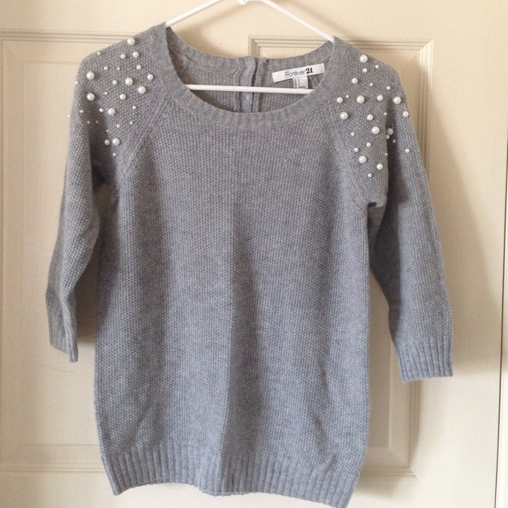 Forever 21 embellished shoulder sweater